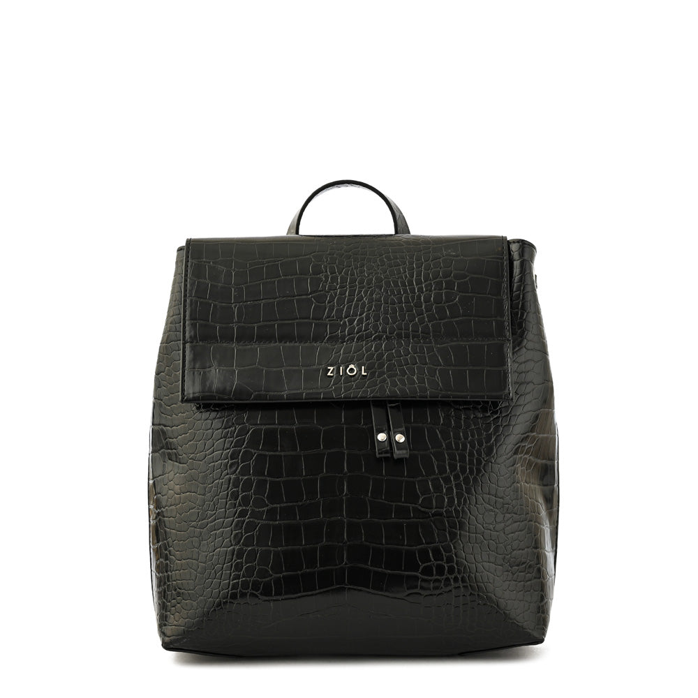 Mochila con tapa mediana tiaré negro especial – ZiolBags Chile