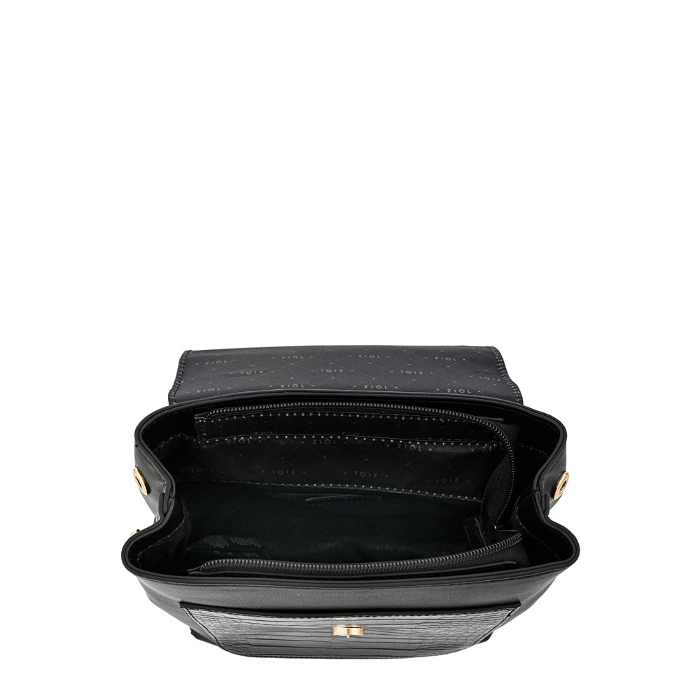 Mochila con tapa mediana callie negro