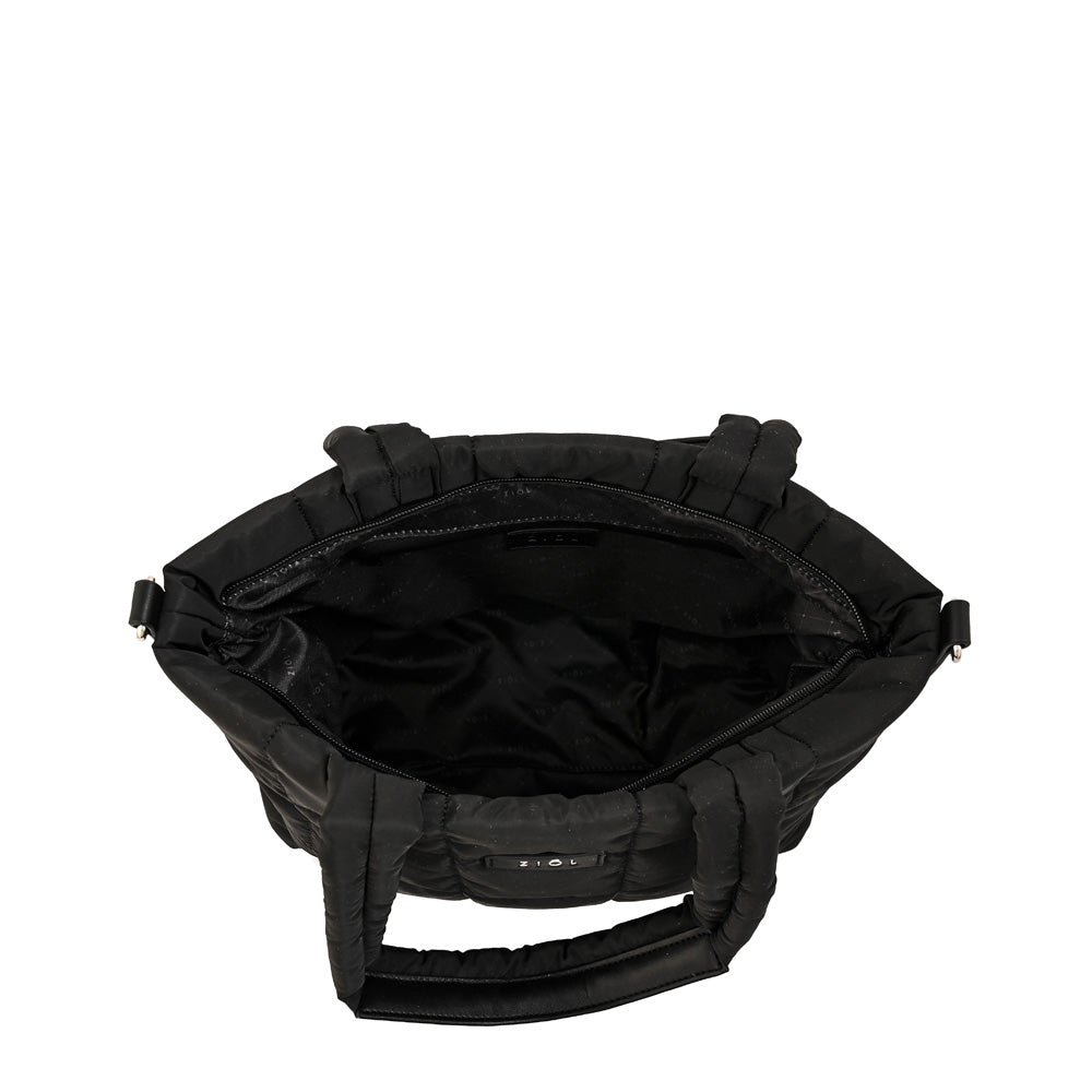 Cartera dos asas mediana nacha negro