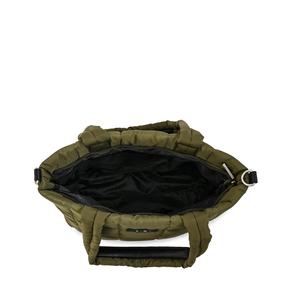 Cartera tote mediana nacha verde oliva