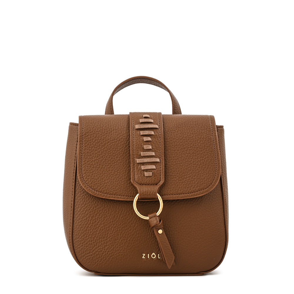 Mochila con tapa tyra pequeña café – ZiolBags Chile
