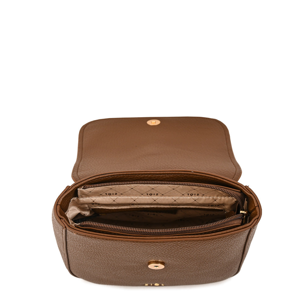 Mochila con tapa tyra pequeña café