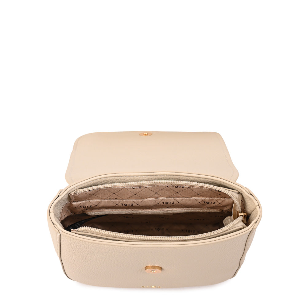 Mochila con tapa tyra pequeña blanco crudo