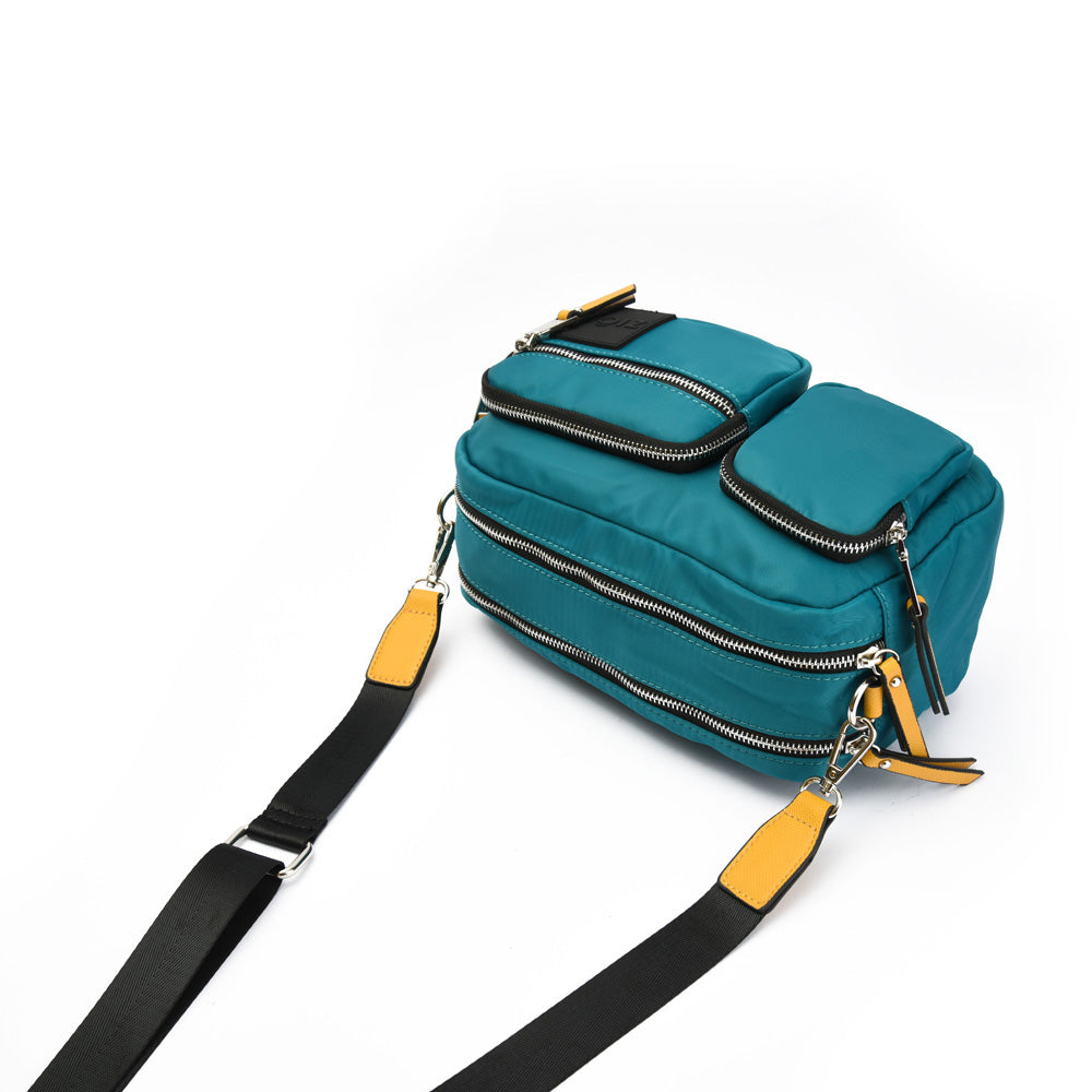 Cartera bandolera mediana fadora turquesa