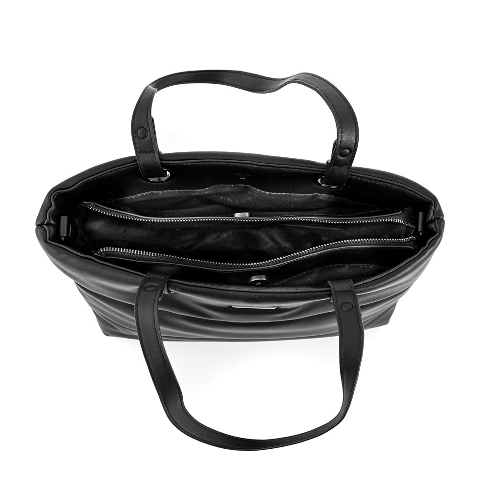 Cartera tote tres divisiones mediana sindra negro