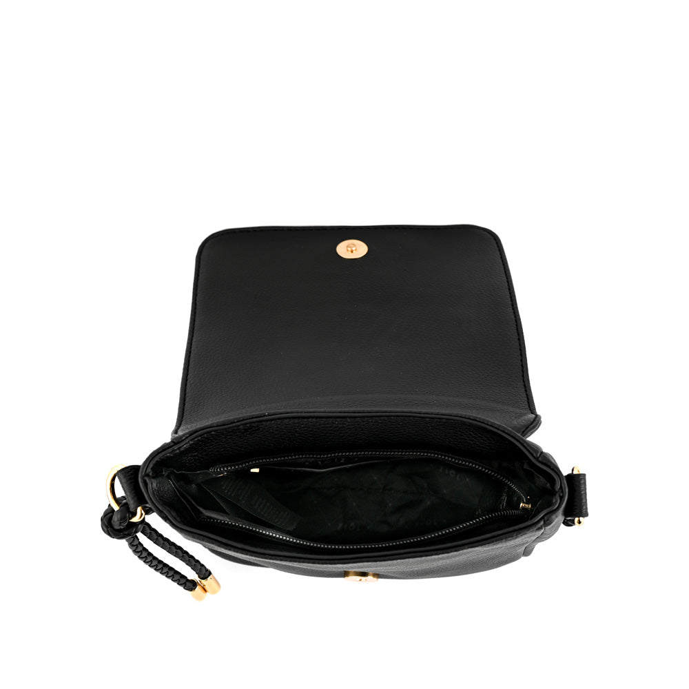 Cartera bandolera con tapa pequeña melchy negro