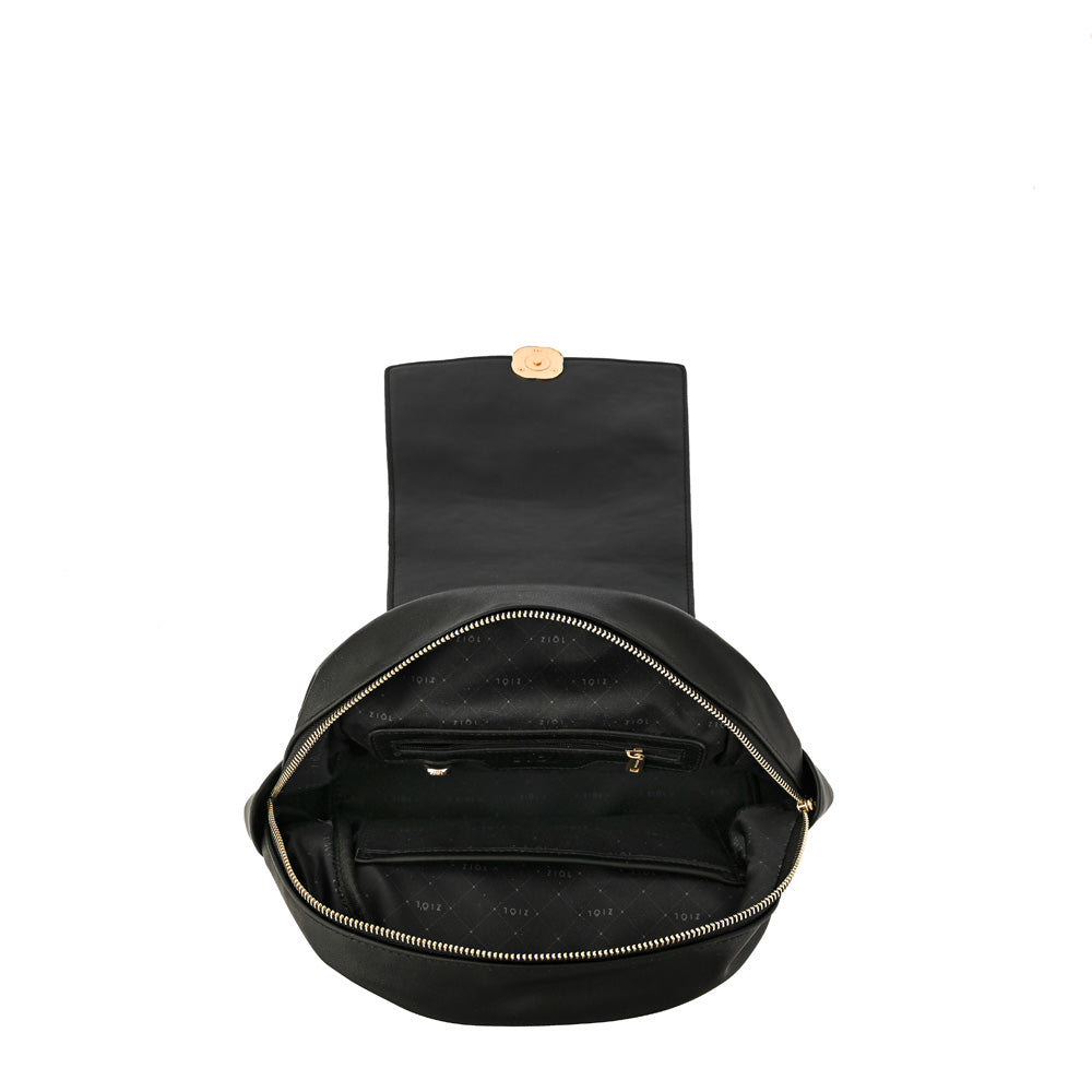 Mochila con tapa mediana agata negro