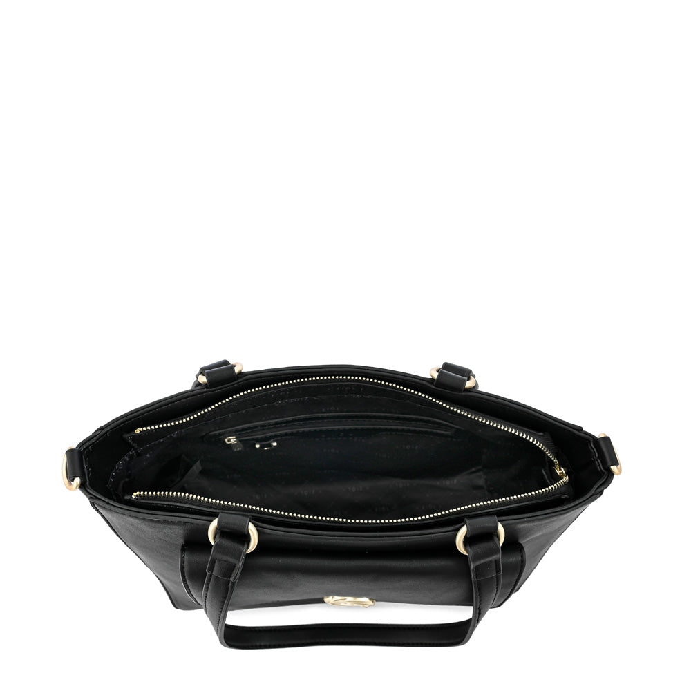 Cartera tote mediana agata negro especial