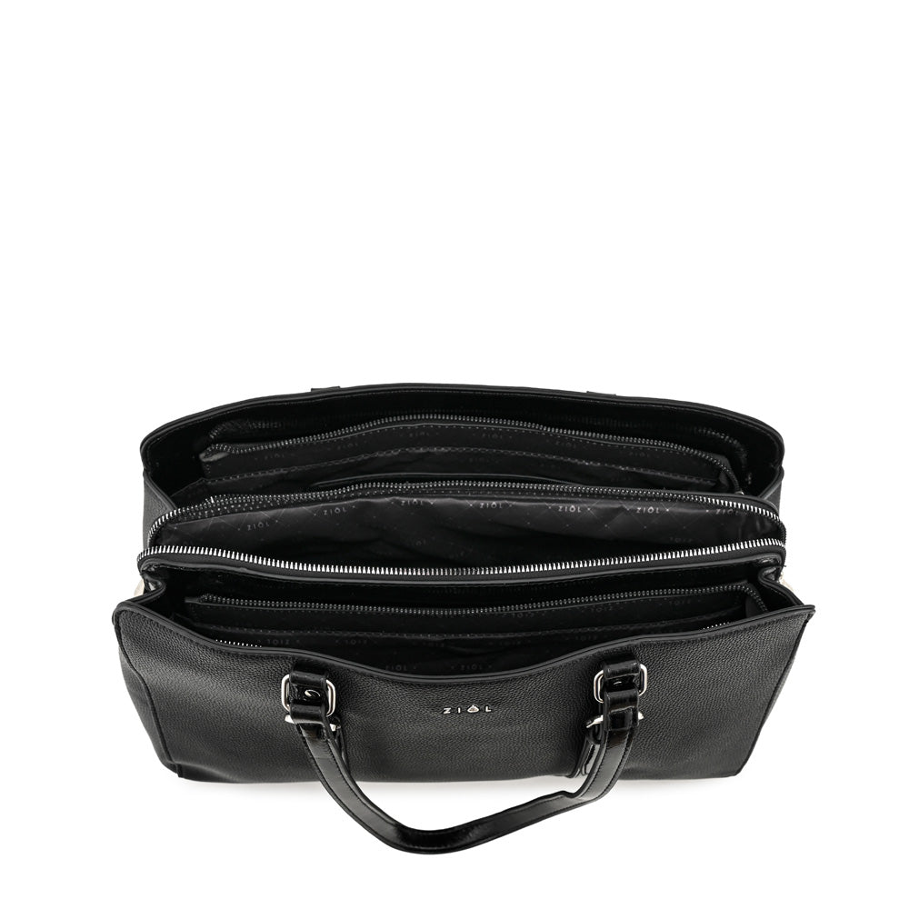 Cartera tote porta notebook dominica negro especial