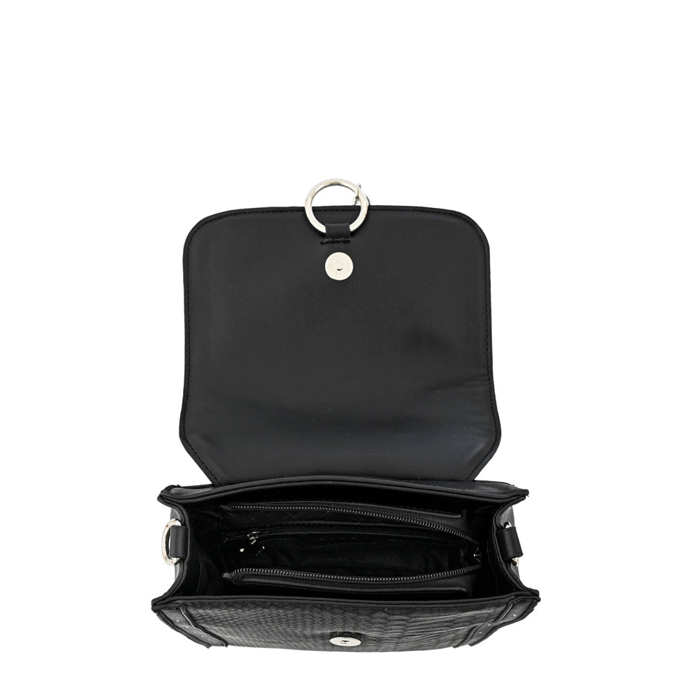 Mochila con tapa pequeña kira negro especial