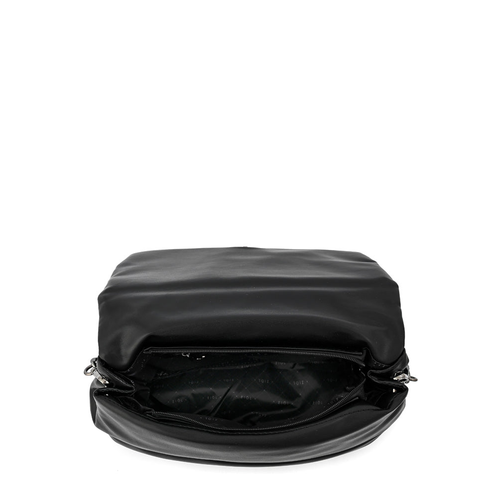 Cartera bandolera con tapa mediana silvi negro