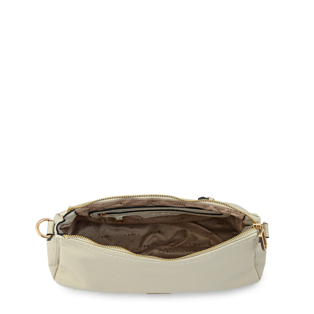 Cartera bandolera mediana rosita blanco crudo