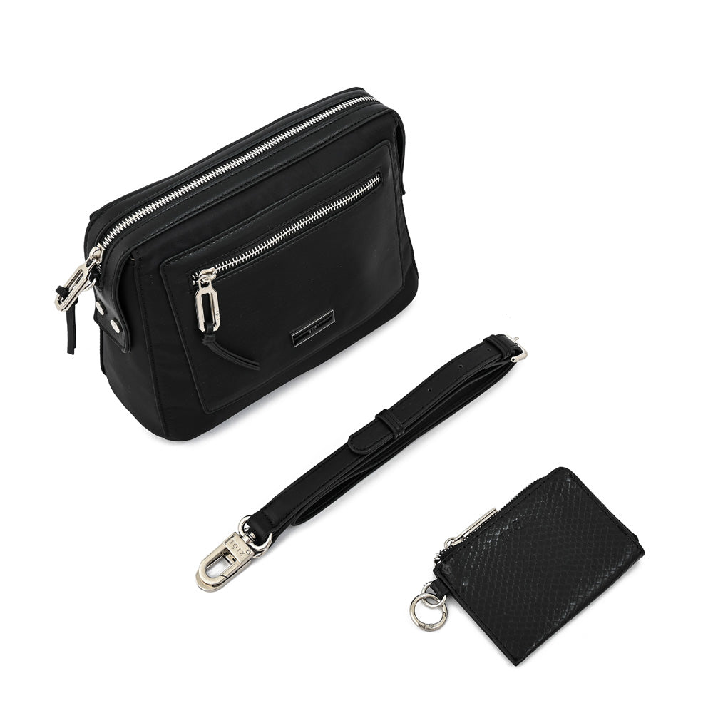 Cartera bandolera mediana zia negro especial