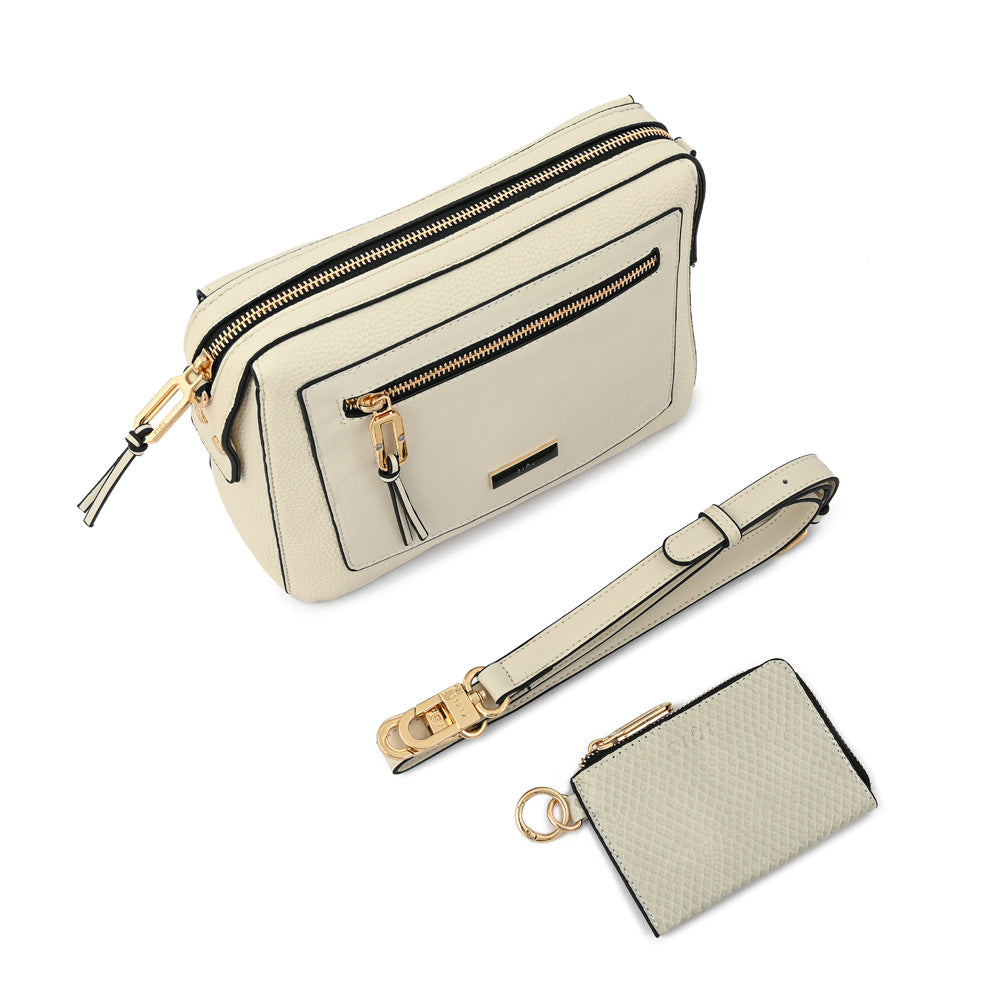 Cartera bandolera mediana zia blanco crudo
