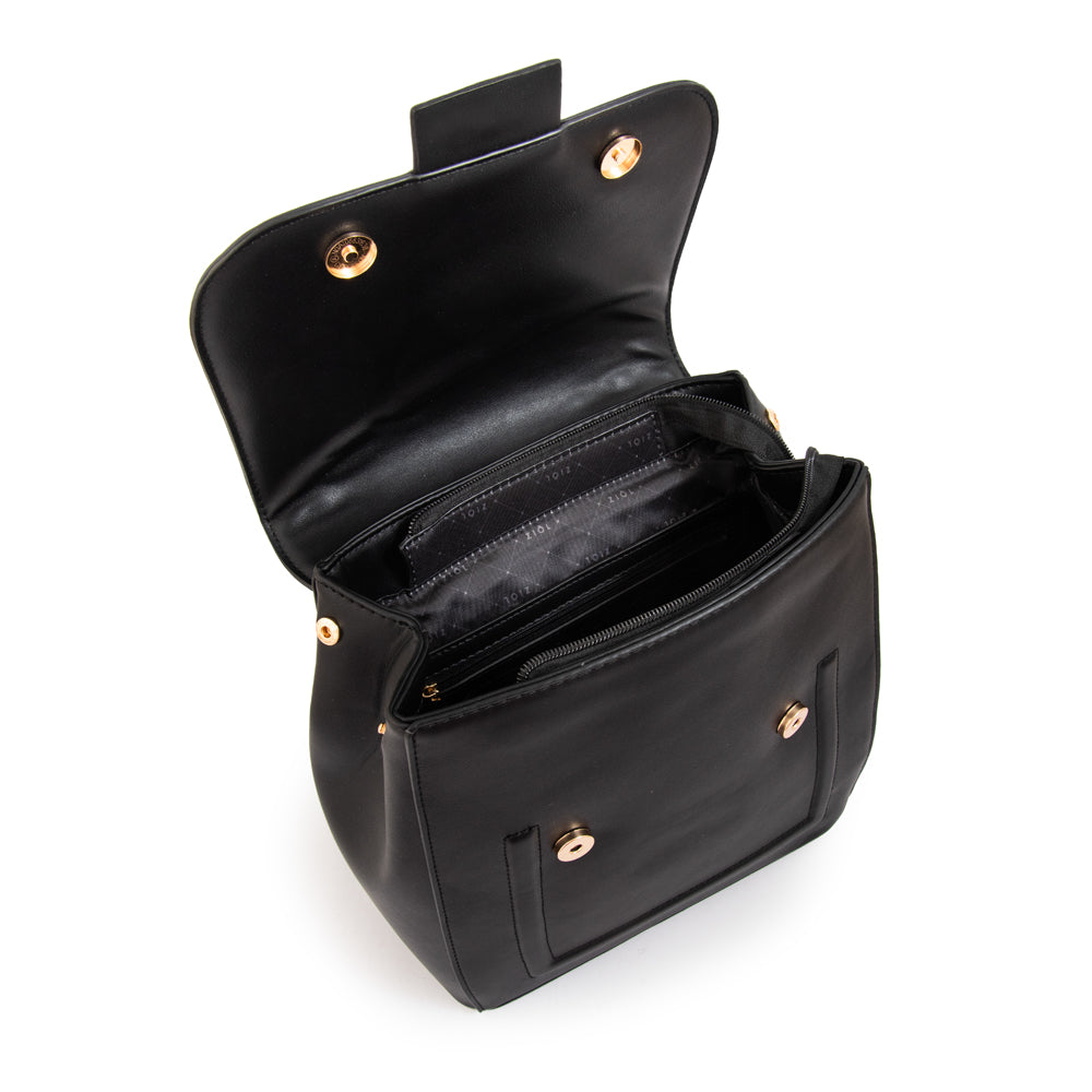 Mochila con tapa carmina mediana negro