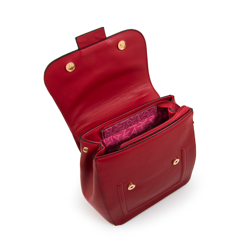 Mochila con tapa carmina mediana rojo