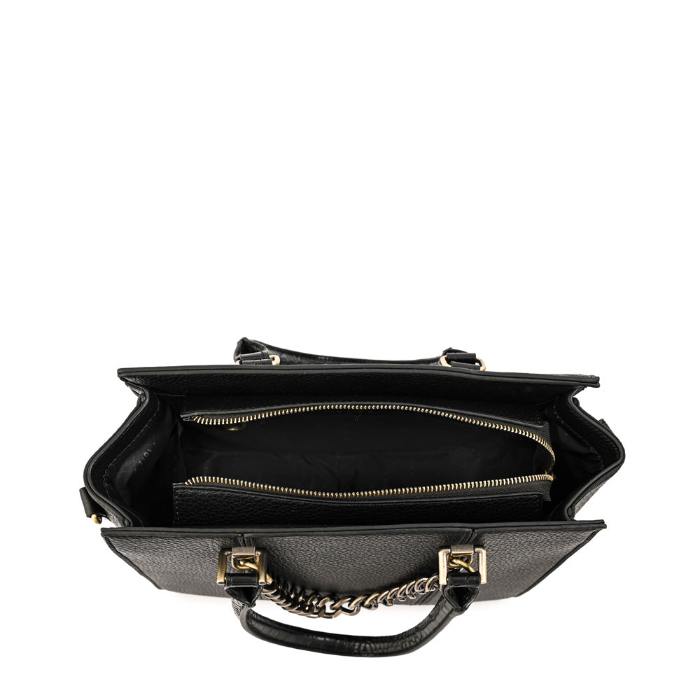 Cartera tote cala mediana negro especial