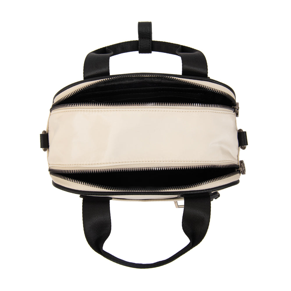 Cartera bandolera con asas helena pequeña blanco crudo