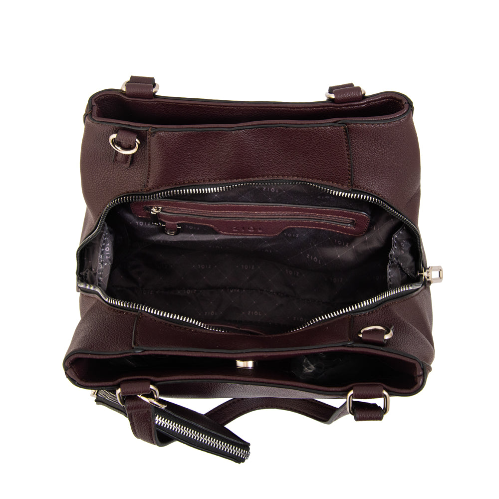 Cartera tote tres divisiones susana grande café oscuro