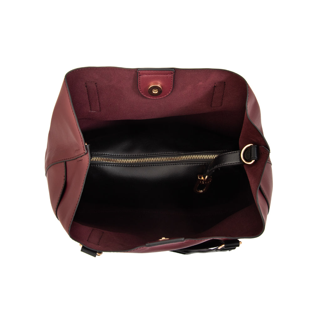 Cartera tote siberia grande burdeo