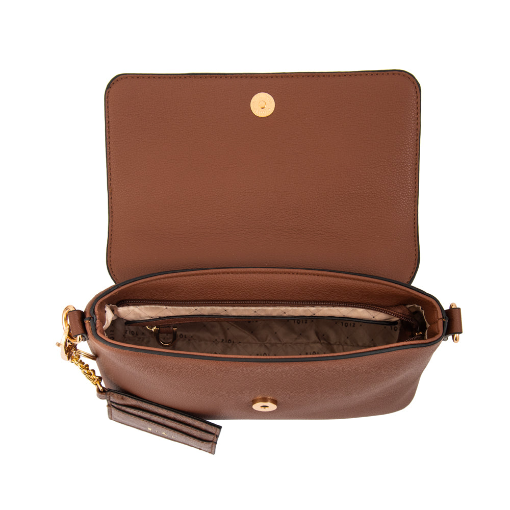 Cartera bandolera michelle pequeña café medio