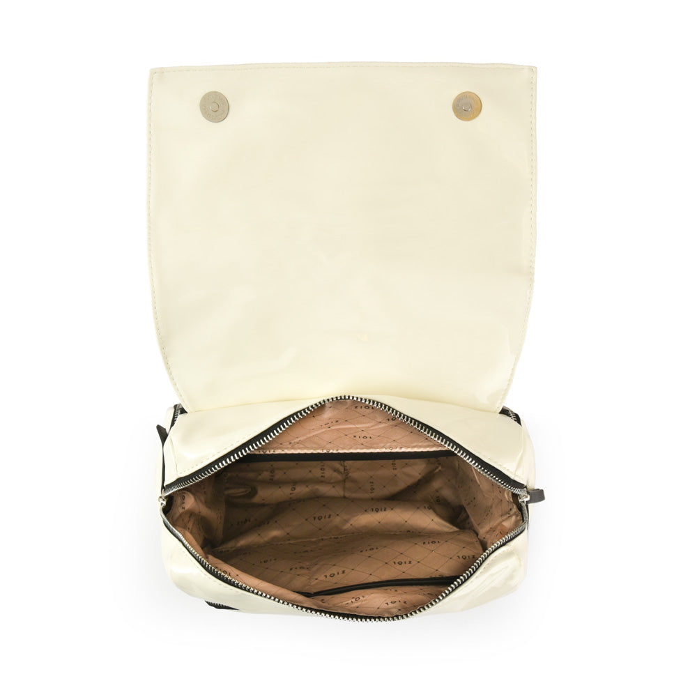 Mochila con tapa pequeña mila blanco