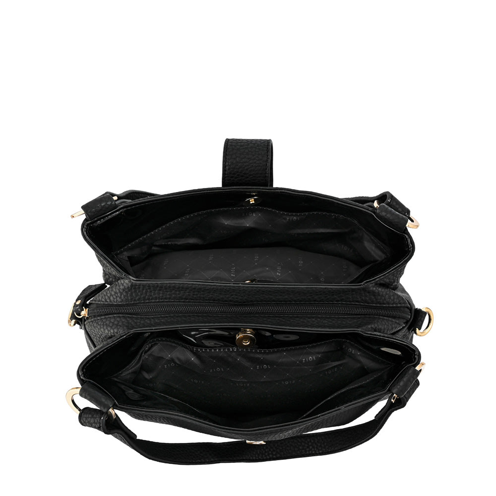 Cartera tote tres divisiones alida negro especial