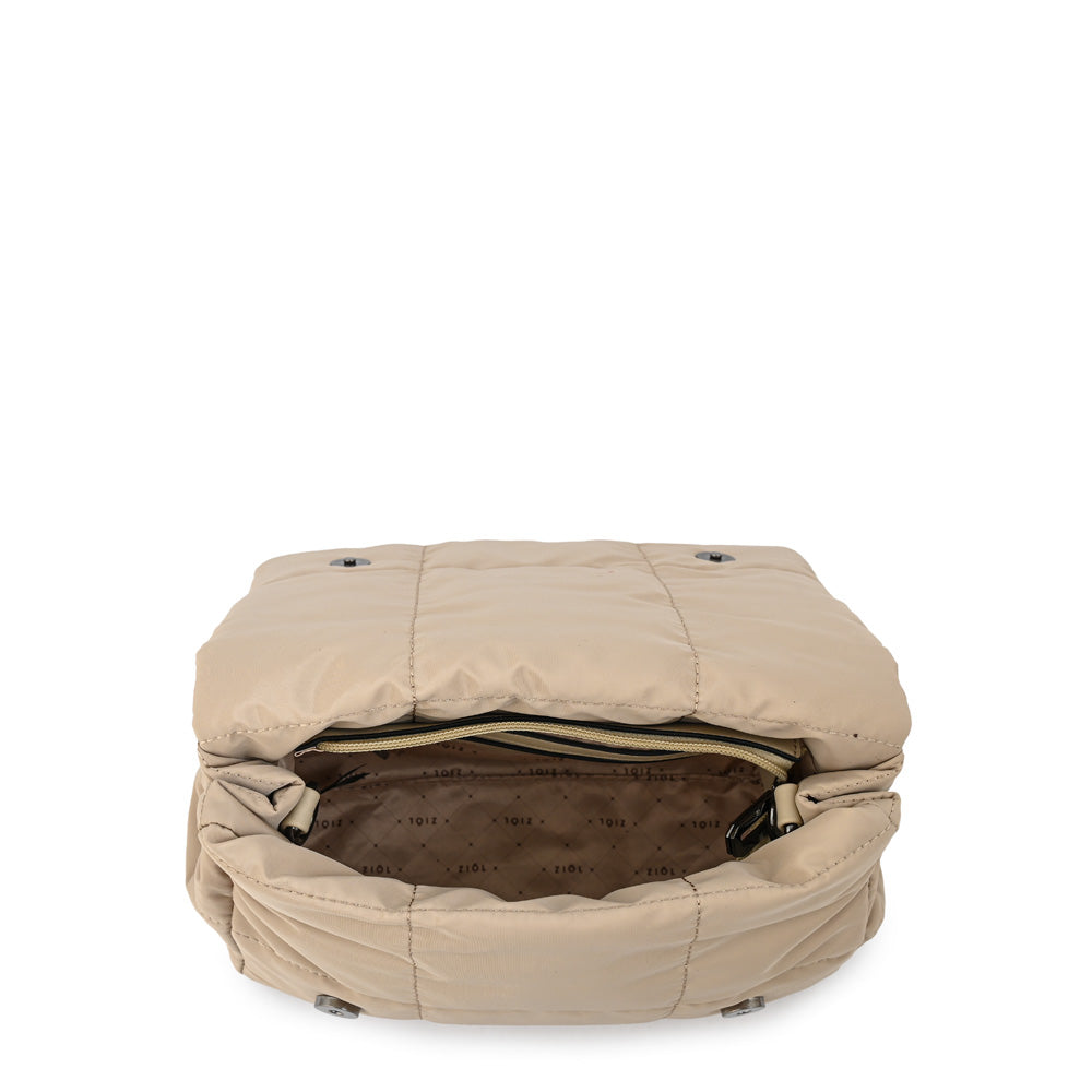 Cartera bandolera con tapa mediana tanya beige