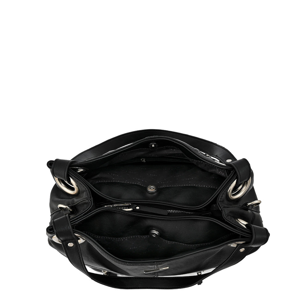 Cartera tote tres divisiones mediana ema negro