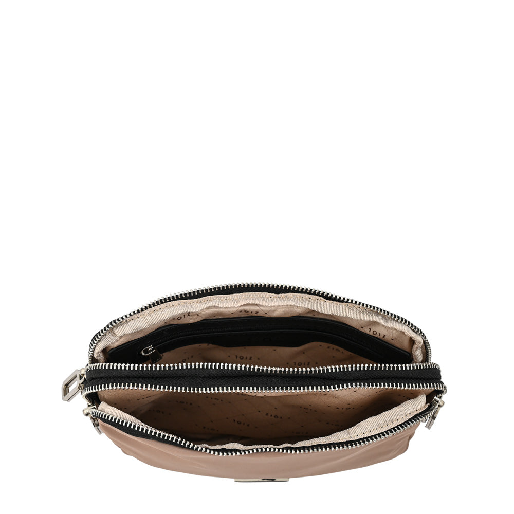 Cartera bandolera mediana lisette beige oscuro