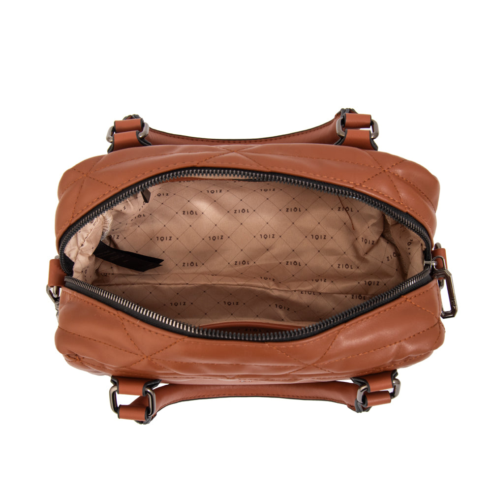 Cartera bandolera con asas brenda mediana café