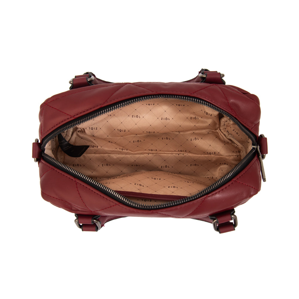 Cartera bandolera con asas brenda mediana burdeo