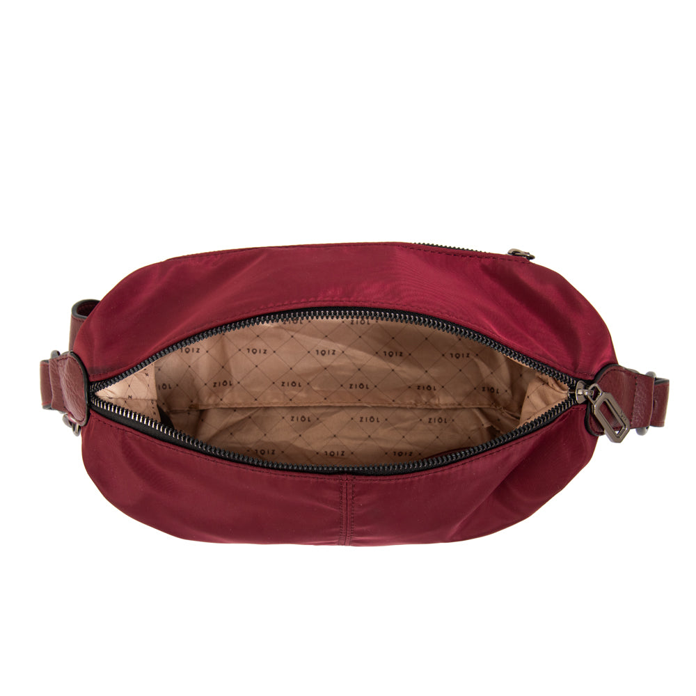 Cartera bandolera valeria mediana burdeo