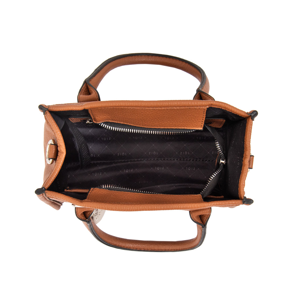 Cartera bandolera con asas renatta mediana café