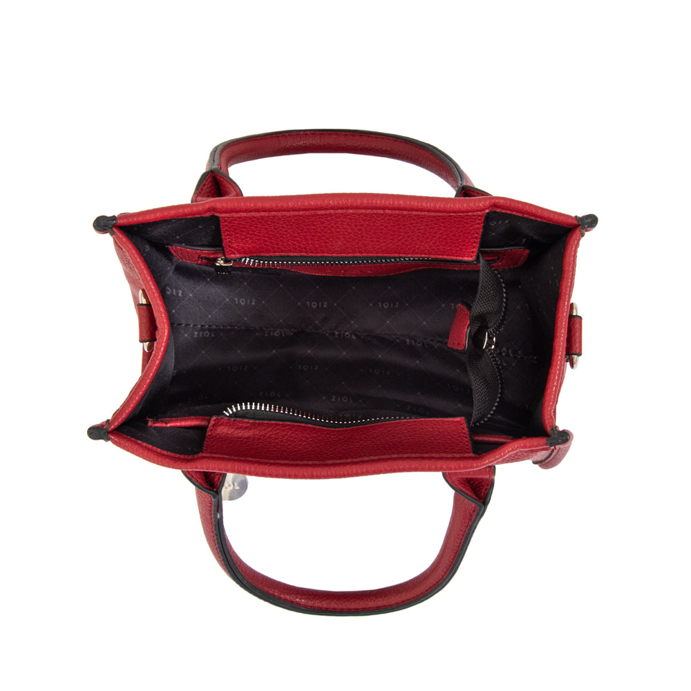 Cartera bandolera con asas renatta mediana rojo oscuro