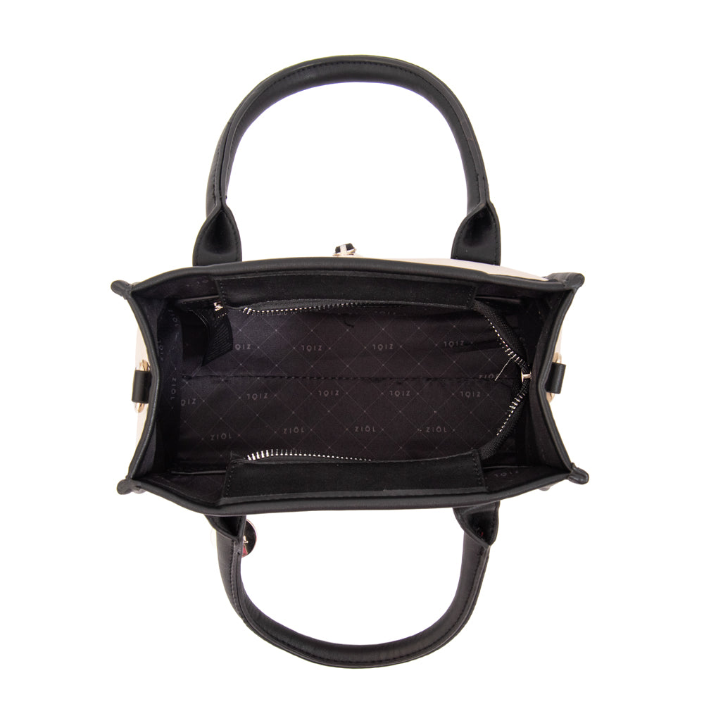 Cartera bandolera con asas renatta mediana blanco crudo