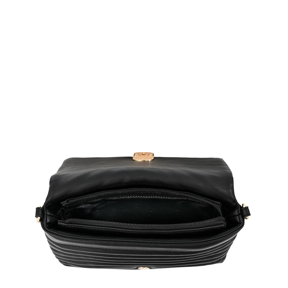 Cartera bandolera con tapa pequeña shannon negro