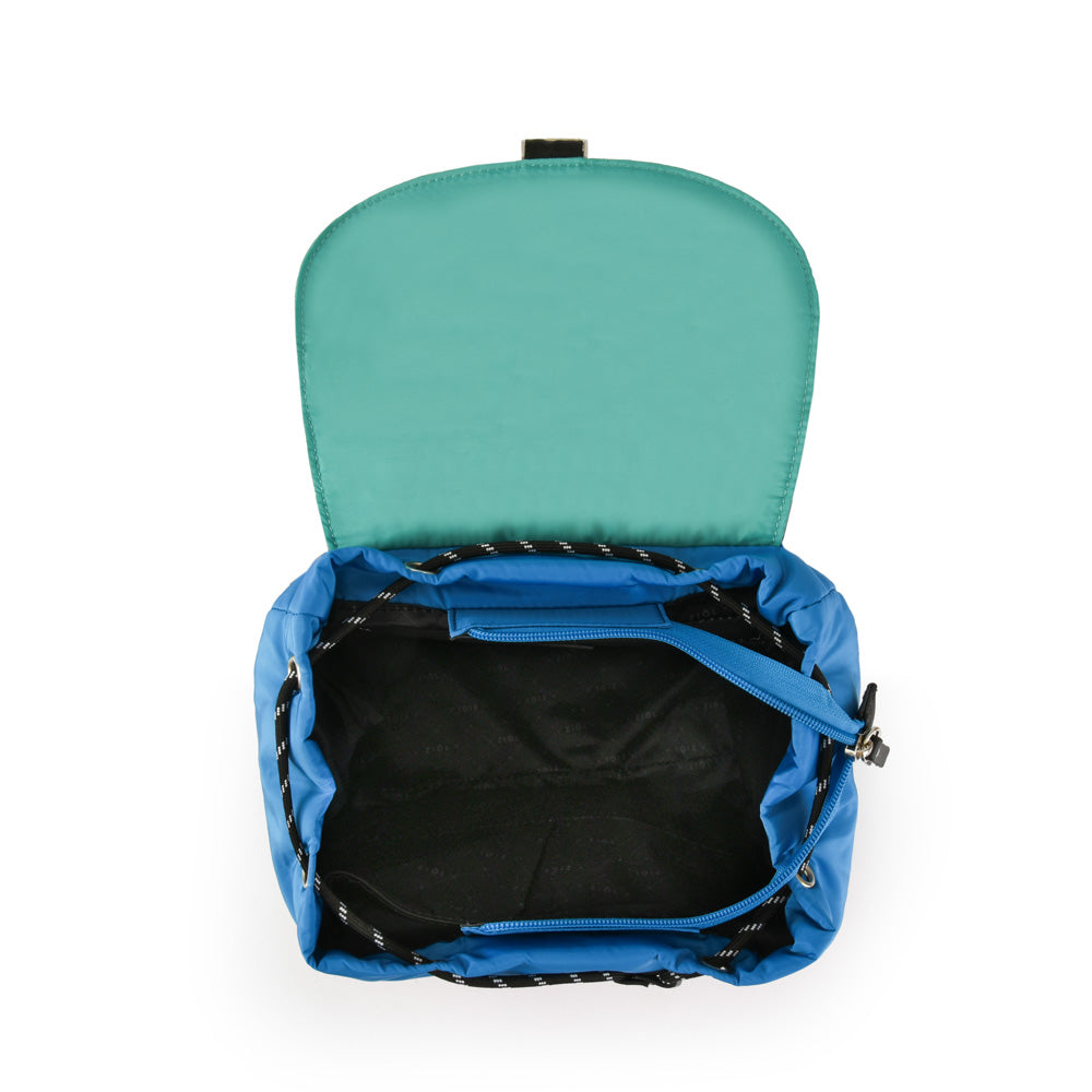 Mochila con tapa mediana abie azul