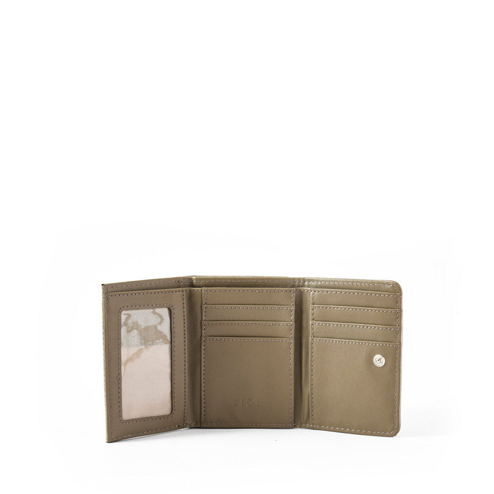 Billetera cierre exterior pequeña fraila plateado