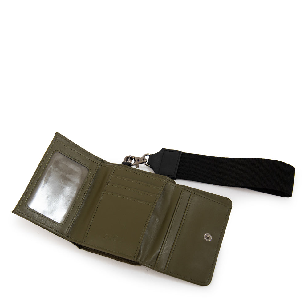 billetera cierre exterior pequeña cersei verde oliva