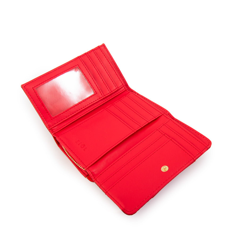 Billetera con cierre exterior blur mediana rojo