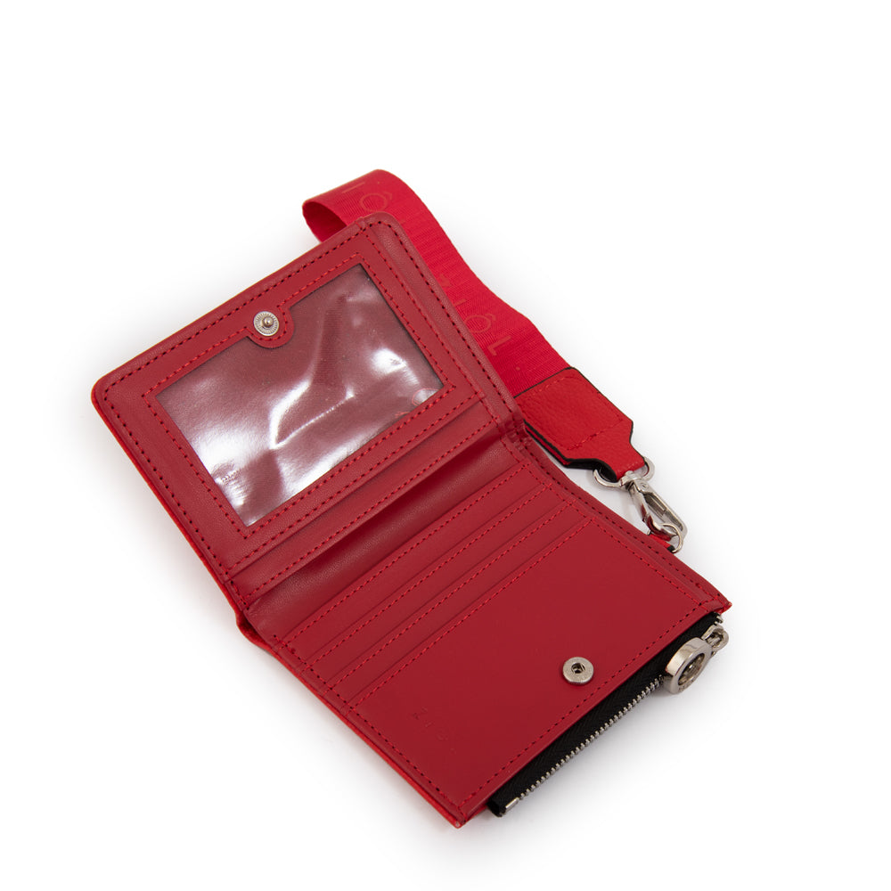Billetera cierre exterior vayk pequeña rojo