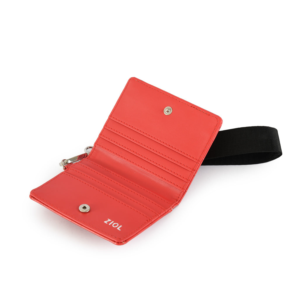 Tarjetero con ventana pequeña odzun rojo