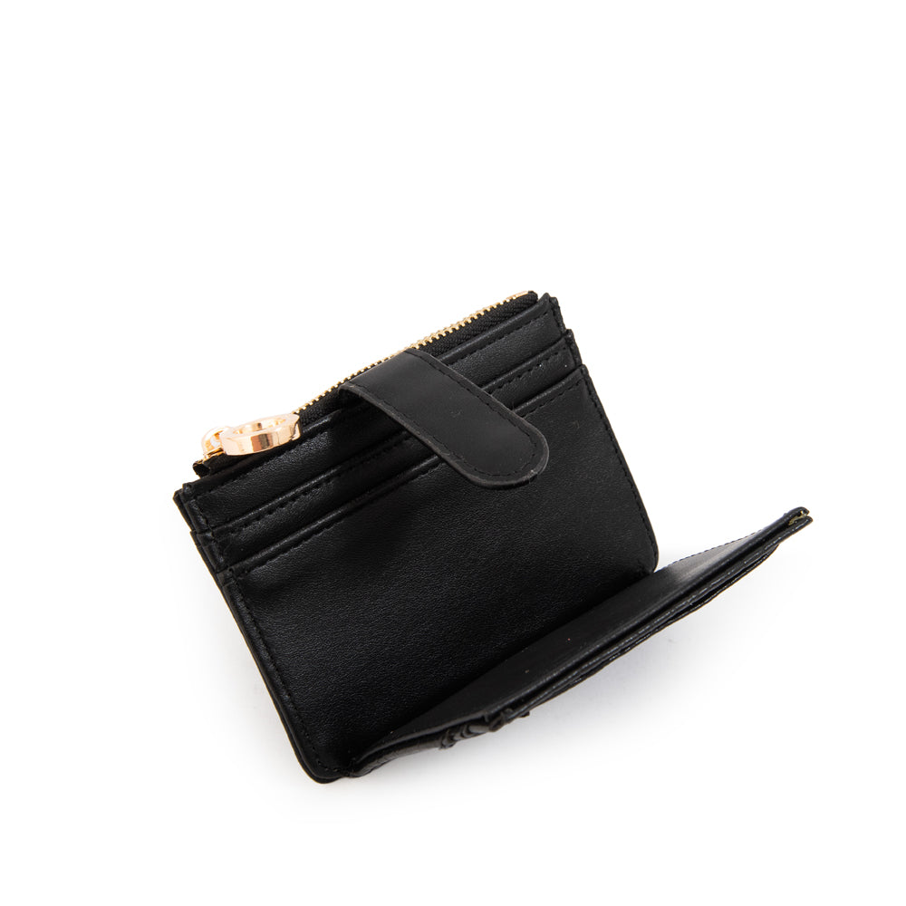 Tarjetero monedero pequeña ariana negro
