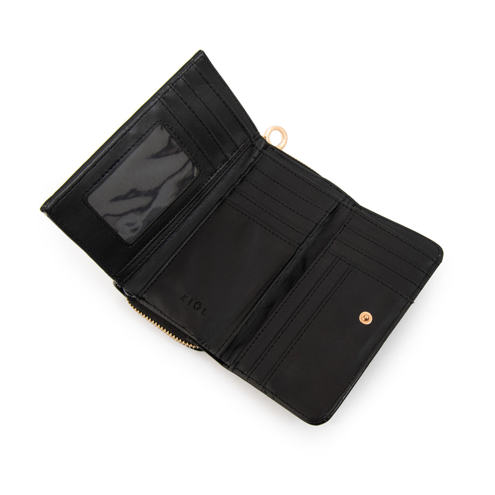 billetera cierre exterior mediana ariana negro