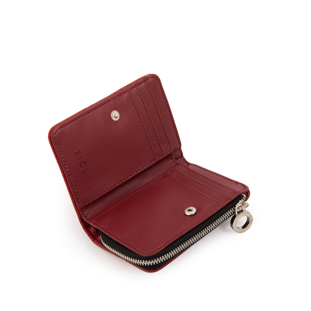 billetera cierre exterior pequeña elvira rojo