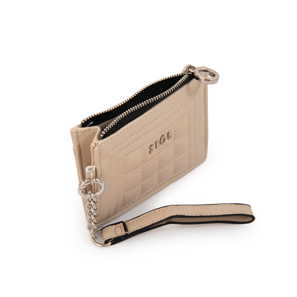 Tarjetero monedero nay pequeña beige