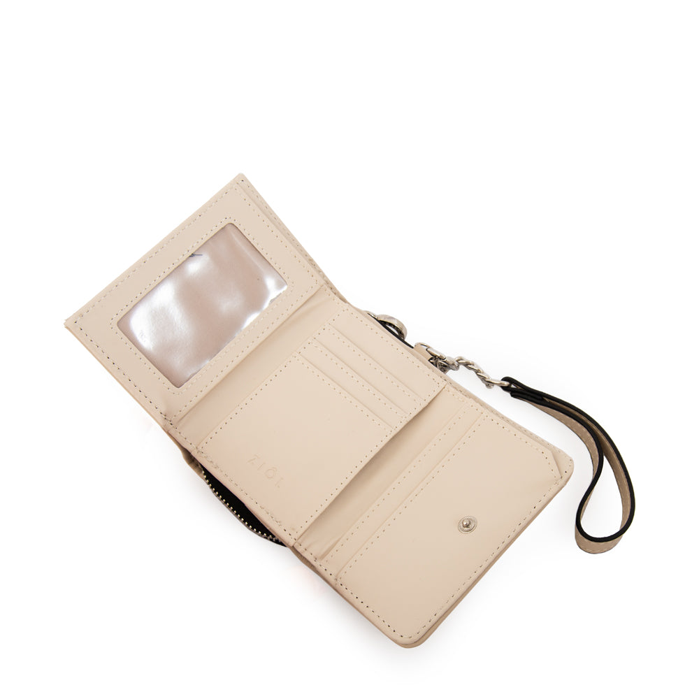 billetera cierre exterior pequeña nay beige