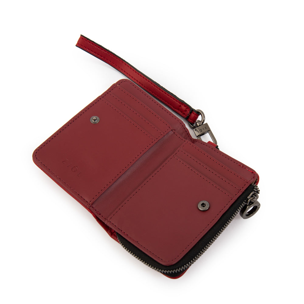 billetera cierre exterior pequeña tanya rojo