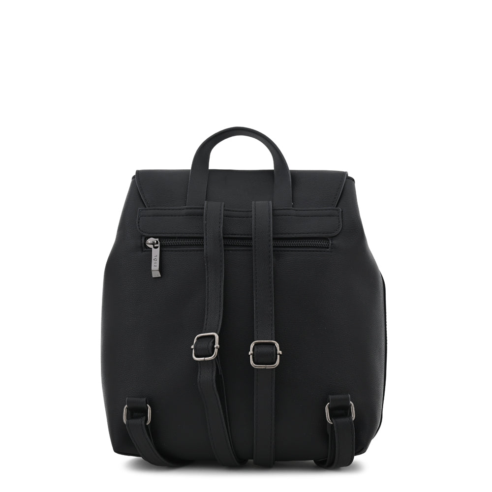 Mochila con tapa tiaré mediana negro